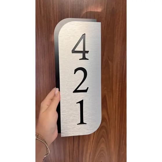 Placa Residencial Casa Apartamento Identificação Comércio Escovado Fachada Números Personalizada ACM