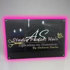 Placa Acm LED Personalizada Sua Logo Impressa Externo Linda Chuva Sol Resistente Varias medidas