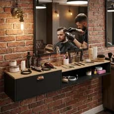 BANCADA PARA BARBEIRO BARBEARIA SUSPENSA 150CM SUMPREMO
