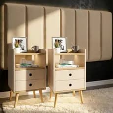 Conjunto Quarto Mozão com Cabeceira Casal Modulada SONHO Casal Queen King com Kit Criado Dream - OFERTA RELAMPAGO