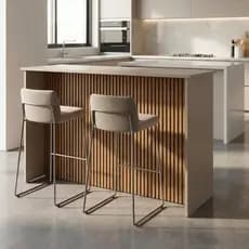 Mesa Balcão Cozinha Sala Divisor de Ambiente Cairo Estilo Ripado 3D Fácil Montagem - Inova Decor