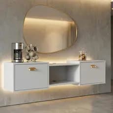 BUFFET SUSPENSO  APARADOR SHOP 1.20CM – DESIGN MINIMALISTA, ORGANIZAÇÃO E SOFISTICAÇÃO PARA SEU AMBIENTE