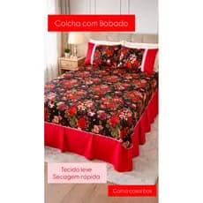 Colcha Casal com Babado + 2 Fronhas Oxford | Elegante, Leve e Fácil de Lavar