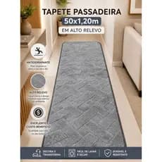 Tapete passadeira 50x1,20m para quarto, sala,corredor em alto relevo e antiderrapante