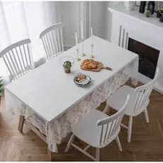 Toalha de Mesa Renda Luxo para Mesa 06 Cadeiras