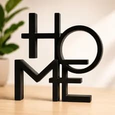 Escultura Decorativa Home Minimalista 3D Enfeite Moderno Sala Quarto Escritório Preto Premium Branco