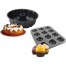 Kit 2 formas antiaderente Forma de Pudim forma para bolo Forma cupcake 12 cavidades