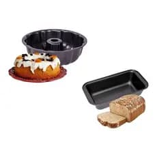 Kit Forma de bolo antiaderente + Forma de pão teflon forma de pudim