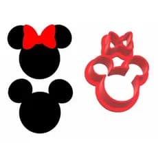 Kit cortador Mickey e Minnie 5 cm.