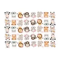 Apliques Safari Menina 3,5 cm ( Kit com 40 unidades)