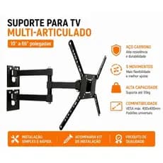 Suporte TV Reforçado 32 40 50 55 65 Polegadas Inclinável Articulado