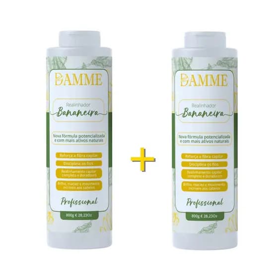 2 Escovas Progressivas Bananeira 100% Liso - Damme 800g