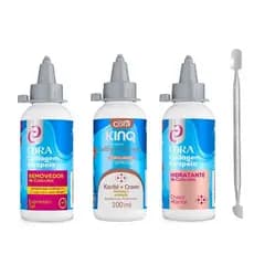 Kit Kinq Removedor, Esfoliante, Hidratante e Espátula Ponta Dupla