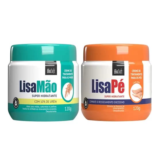 Kit Lisa Mão Uréia 120g + Lisa Pé Uréia 120g - BioSoft
