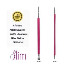 Palito de Unha + Espátula Mista SILICONE Manicure Podologia - SLIM