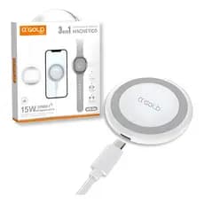Carregador Indutivo Magnético 15w 3 Em 1 para Smartwatch e Smartphone BTE-56