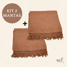 Kit 2 Mantas 210X120 Decorativas Para Sofá/Cama 100% Algodão Gigante Luxuosa Decorativa Protetora