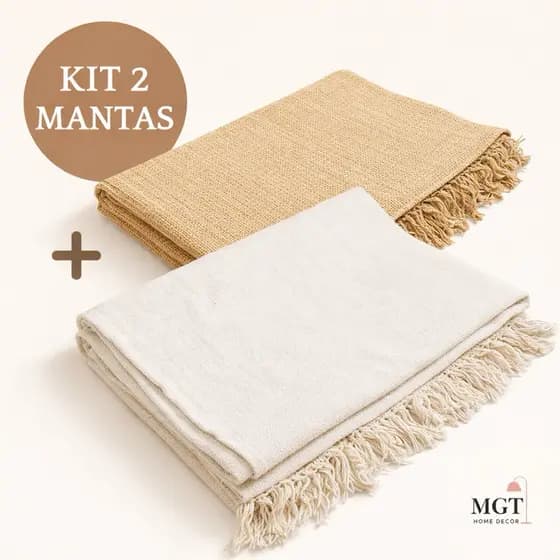 Kit 2 Mantas 210 X 120 Para Sofá/Cama Gigante Grande Decorativa Protetora Luxo
