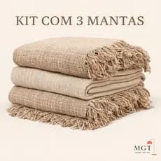 KIT 3 Manta Para Sofá Retrátil Luxo Gigante Decoração Ambiente Sala de Estar 210x120