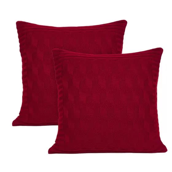 Kit 2 Capas de Almofadas Tricot Decorativa Sofá Cama Efeito 3D
