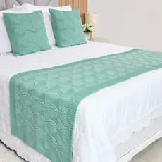 Peseira Manta Tricot Cama Casal Queen Relevo - SOMENTE A PESEIRA