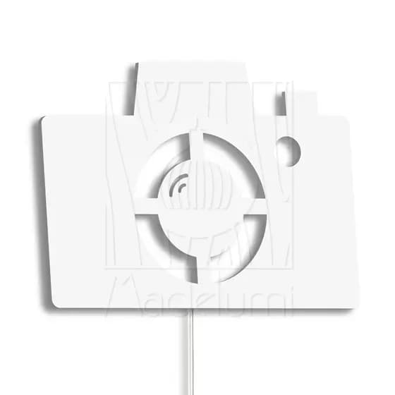 Luminária Abajur Parede Câmera Madeira G9 30cm Decoração