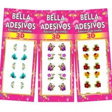 500 adesivos de unha 3d artesanais 3d Películas 3d Bella Adesivos