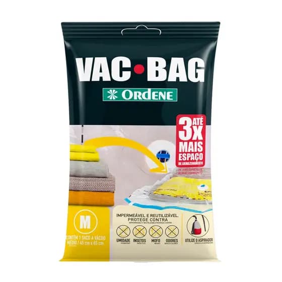 Saco para Armazenagem a Vácuo Vac Bag Impermeável Para Closet  45 x 65 cm Médio
