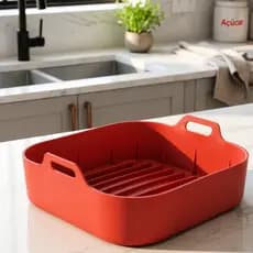 Forma Quadrada Silicone Para Fritadeira 16cm Resistente Air Fryer