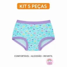 Kit 05 Calcinhas Box Shortinho Confortável Algodão Menina Roupinha