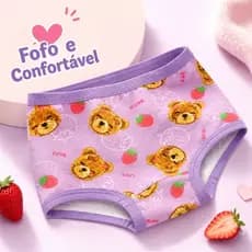 Kit 03 Calcinhas box Shortinho Infantil menina Estampada