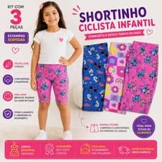 Kit 03 Shortinho  ciclista Infantil  Confortável