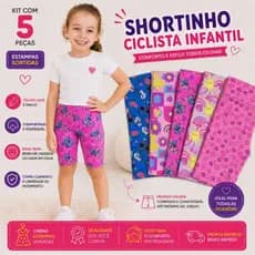 Kit 05 Shortinho  ciclista Infantil  Confortável