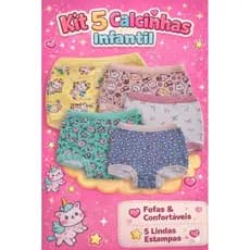 Kit 05 Calcinhas Box Shortinho Confortável Algodão Menina Roupinha