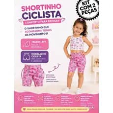 Kit 02 Shortinho  ciclista Infantil  Confortável
