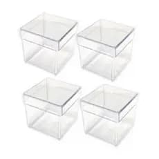 Caixinha Acrílica 4x4 - Kit com 10 unidades - CRISTAL
