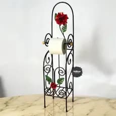 porta papel higiênico quadrado chão artesanal rústico ferro