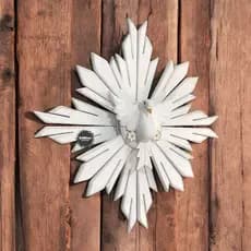 Divino espirito santo branco grande resplendor de madeira decorativo artesanal 60cm