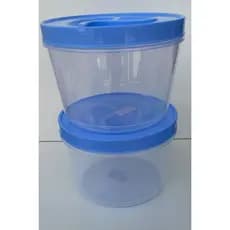 2 POTES (3,4 Litros cada) TAMPA COM ROSCA-VEDAÇÃO SEGURA- Grãos/salada/artesanato/massa/doce/ração