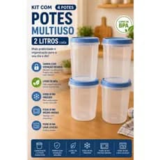 POTES 2 LITROS- LIVRE DE BPA-mantimento/grãos/biscoitos/doces/ração-Micro-ondas/lava loças/ freezer