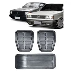 Kit Capa de pedais de borracha Linha Volkswagen Gol Quadrado Voyage Parati Saveiro 1984 até 1997 jogo Pedaleira