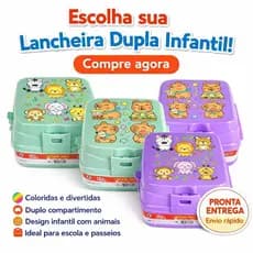 Lancheira Marmita Infantil com Dupla Divisória - Prática Ideal para Escola e Passeios - Envio Rápido