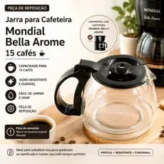 Jarra Compatível com Cafeteira Mondial Bella Arome 15 Cafés - Peça de Reposição
