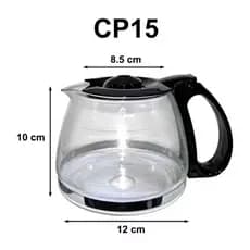 Jarra para Cafeteira CP15 - 15 Cafés Vidro Resistente com Tampa – Peça de Reposição Compatível