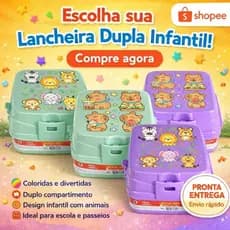 Lancheira Dupla com 4 Divisórias Capivara ou Safari