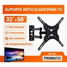 Suporte Articulado para TV 32 a 58 Polegadas Universal Reforçado Fácil Instalação - Kit Completo