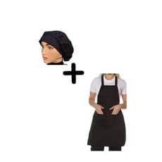 Kit Avental e Touca De Cozinha Lanchonete Restaurante Promoção Cheff