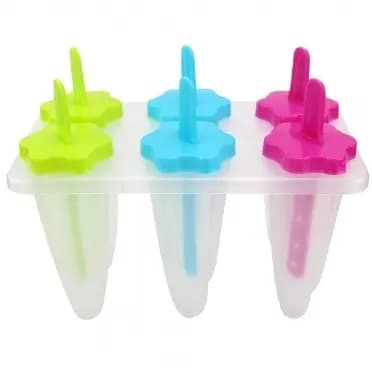 Forma De Sorvete Picolé Gelo Cone 3 Ou 6 Cavidades Com Palito Divertido Casa Cozinha Geladeira Clink