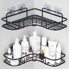 Suporte Porta Shampoo Prateleira de banheiro Organizador De Sabão triângulo  suporte adesivo para parede Cromado Canto Box Banheiro
