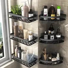 Suporte De Shampoo Sem Furo Porta Sabonete De Parede Com Adesivo Metal De alumínio Para Prateleira De Banheiro Rack Em Casa Cozinha Organizador Multiuso